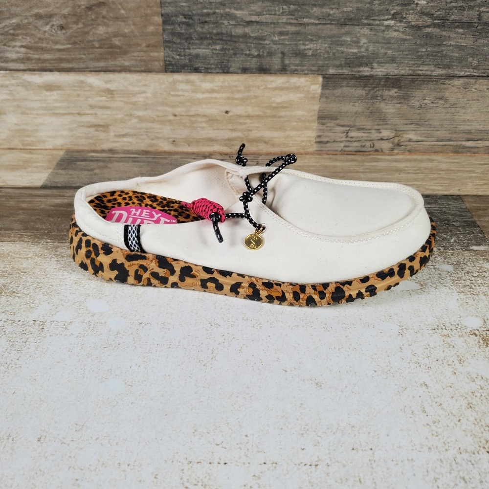 Hey Dude Wendy Slip Getaway Lace Womens Loafer Shoes Sz 7 Egret Multi Slip-On